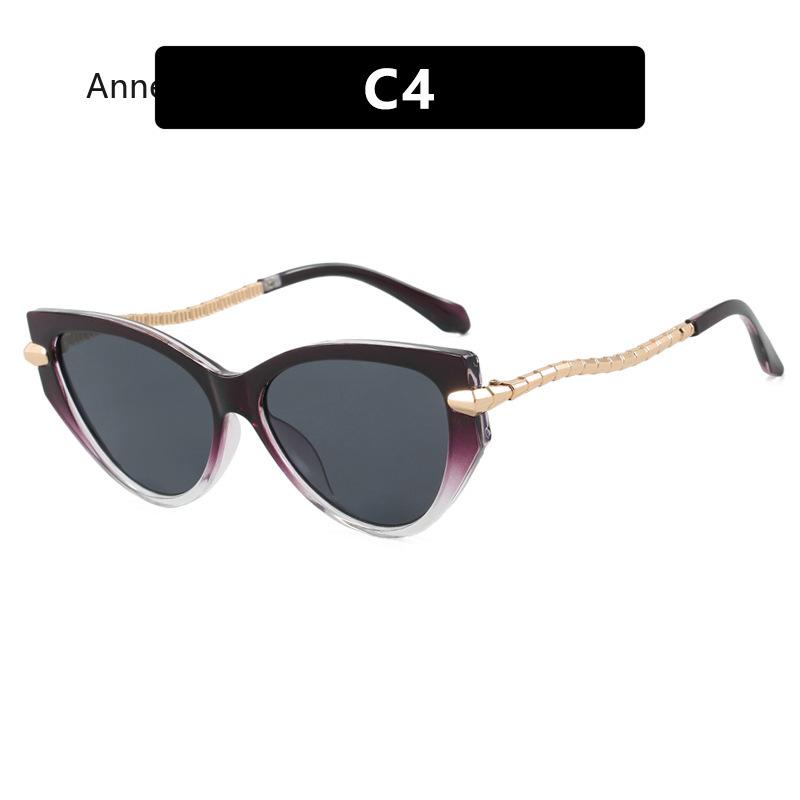 Triangle Cat Eye Sunglasses with Snake Shaped Legs and Large Frame Sunglasses Luxury Designer Gafas De Sol Hombre Glasses Women