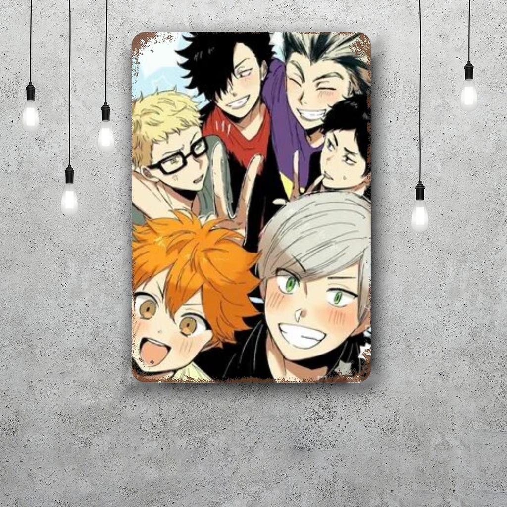 Haikyu Hinata Animation Vintage Metal Tin Signs Posters Decor Retro Metal Plaque Wall Art Decor for Garage Bar