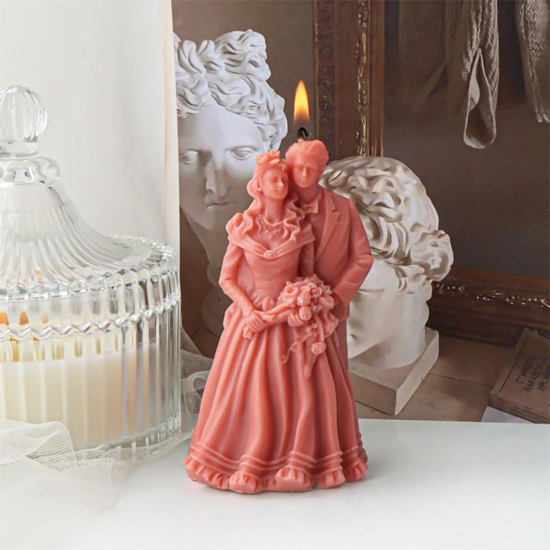 Groom and Bride Shape Silicone Candle Mold Perfect Gift for Art Enthusiasts