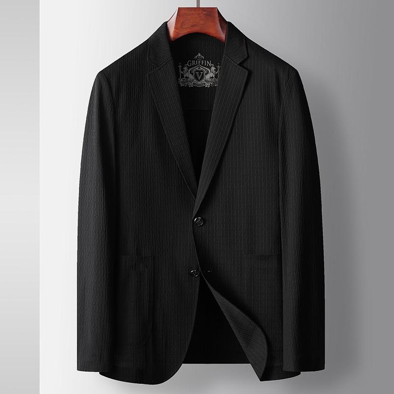 

Весна и лето Легкий роскошный деловой микроэластичный тонкий однотонный пиджак West Youth Ice Cool Breathable Suit 195 чёрный