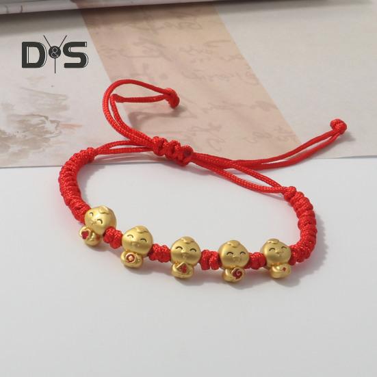 Armband mit geflochtenem Seil und Cartoon-Schlangenanhänger, verstellbar, handgewebt, das Jahr der Schlange, Neujahrsgeschenk