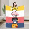 K-Kakaos F-Friends Choonsik Peach Blankets Flannel Portable Lightweight Thin Throw Blanket for Bedding Office Plush Thin Quilt