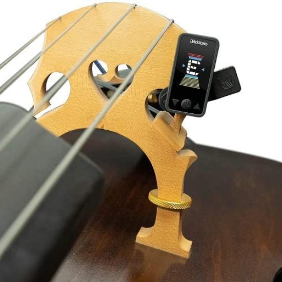 D'Addario Eclipse Tuner Clip-on Tuner for CelloDouble Bass, Chromatic Type, Full-Color Display, Black, PW-CT-17CBK