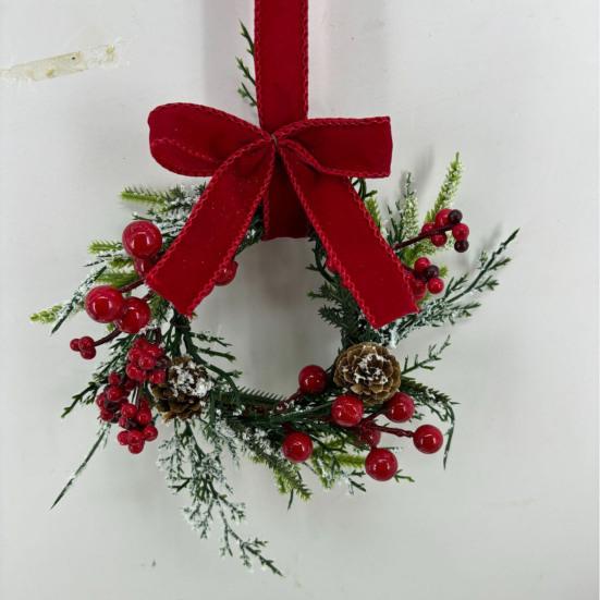 Christmas Cabinet Wreath Pine Needles Berries Pine Cones Decor Kitchen Shelves Indoor Outdoor Garland