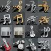 High Quality Violin Cufflinks New Fashion Rock Romantic Music Piano Saxophone Cufflinks Fashion Men's Wedding Shirt Badge Pin
