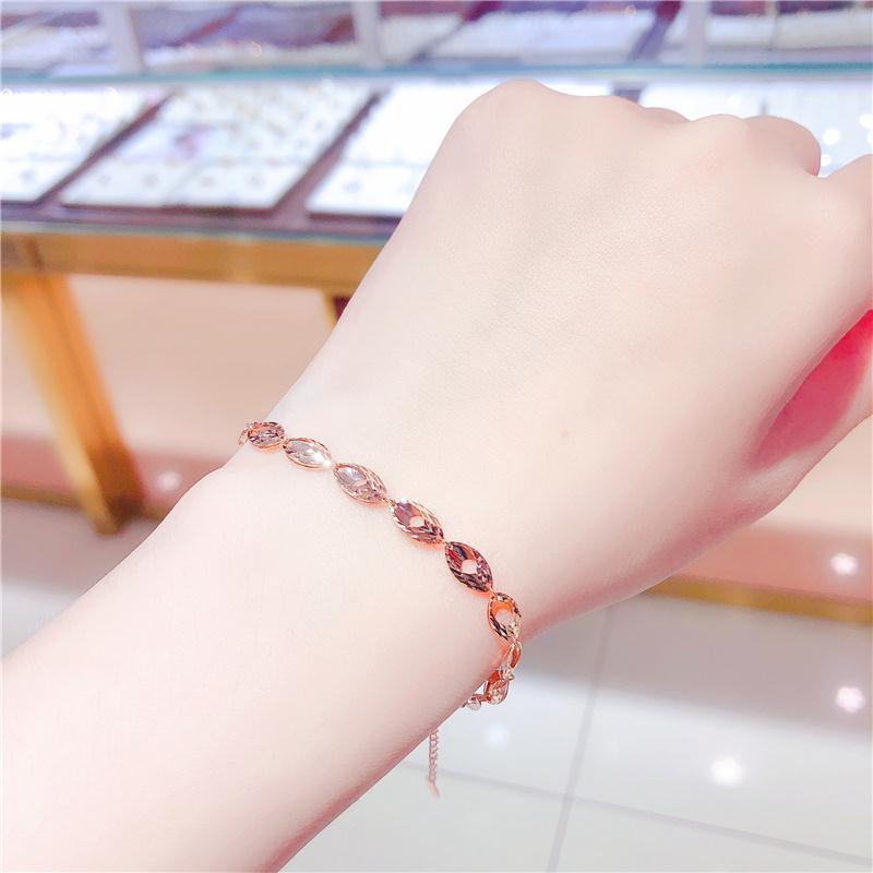 Purple Gold-Plated Rose Gold Shiny Phoenix Tail Scale Bracelet Korean Version Temperament Versatile Colored Gold Adjustable Jewelry