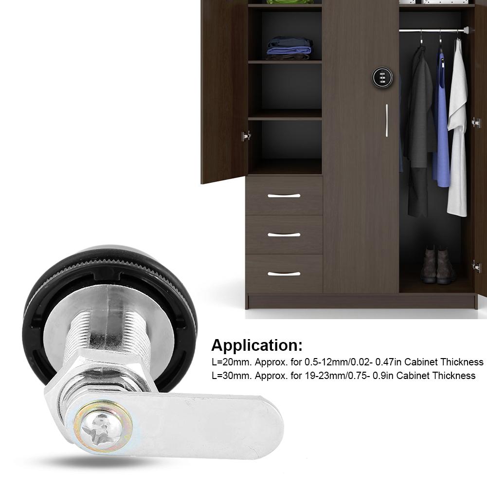 2pcs Zinc Alloy Mechanical  Password 3-Digit Code Mailbox Cabinet LockBlack 30mm/1.18in