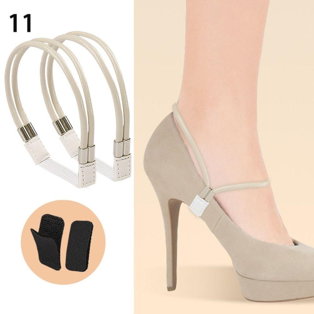 New Women Shoeslaces for High Heels Shoes Decorations Buckle Lazy Shoelaces Elastic Band Anti Falling Heel Non-Slip Belt Strap