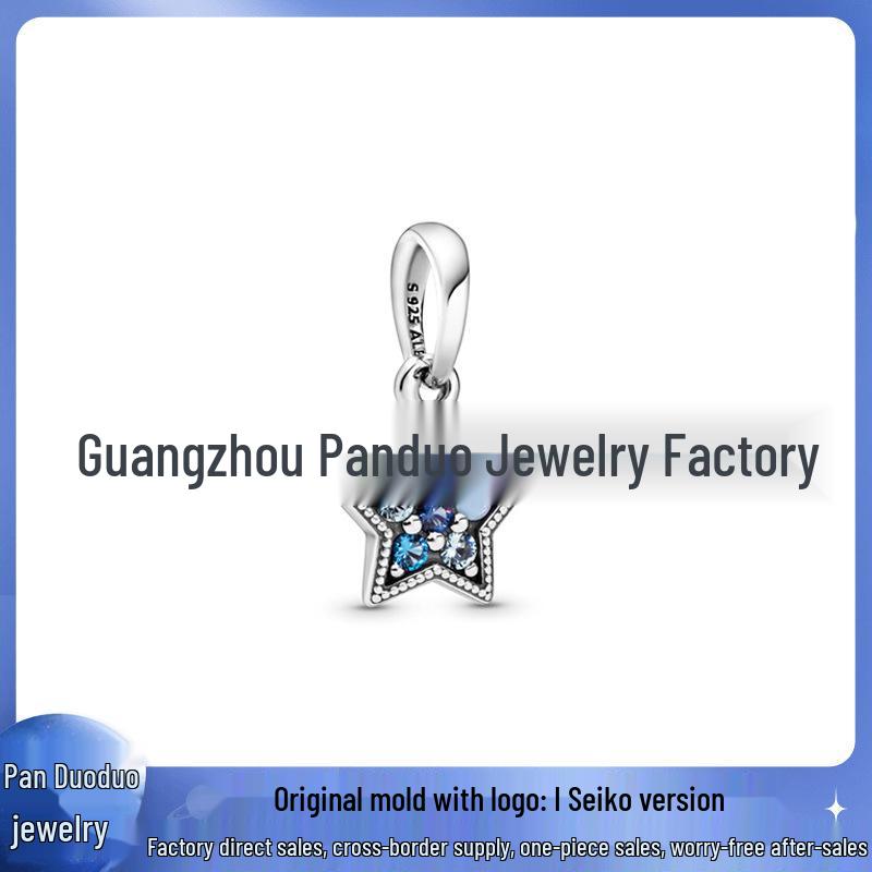 Pandora-Style White Copper Beads: Blue Series Heart of the Ocean & Dream Catcher Pendants