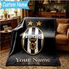 Custom Name Juventus Football Club Crest Blanket Bedding Blanket for Women Men, Soft Throw Blankets for Couch,Bed, Picnic, Christmas Gifts