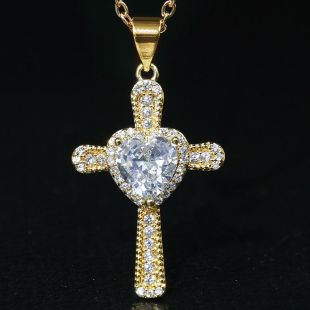 Full Diamond Cross Love Necklace High Sense Simple Premium Durable Quality Useful Practical Reliable Efficient
