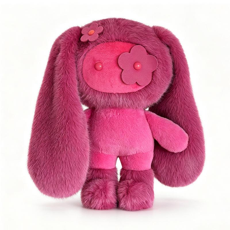 Nuovo Peluche Juju Rabbit Portachiavi Fiore Occhi Coniglietto Bambola di Peluche Kawaii Orecchie Lunghe Animali Ciondolo Borsa Portachiavi Auto Giocattolo Regalo
