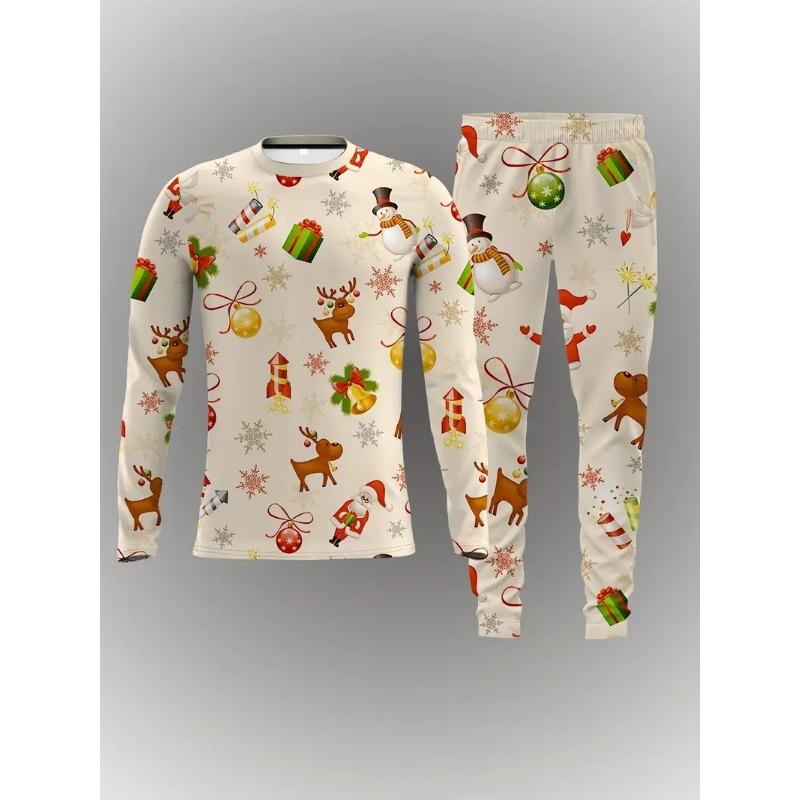 Julklädesset Vår Höst Herr Dam Mode 3D-tryck Mode Casual Sportkläder Sweatshirt Joggingbyxor 2 Delar Set