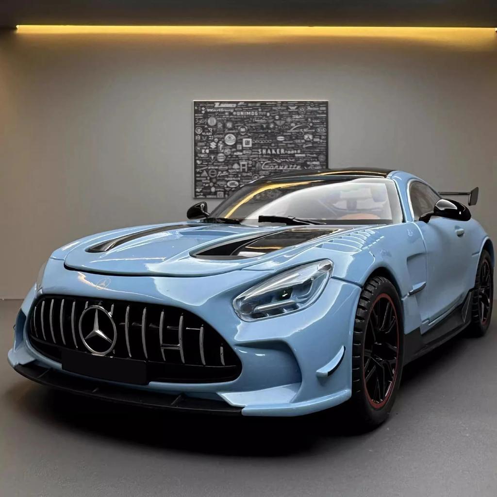 Large 1:18 Mercedes Benz GTR Miniature Alloy Car Collection Simulation Diecast Sound & Light Vehicle Toys Car For Children Gifts