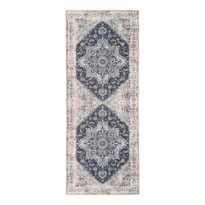 Vintage Entrance Mat 80x200 Cm In Blue and Beige Polyester - FAGUO