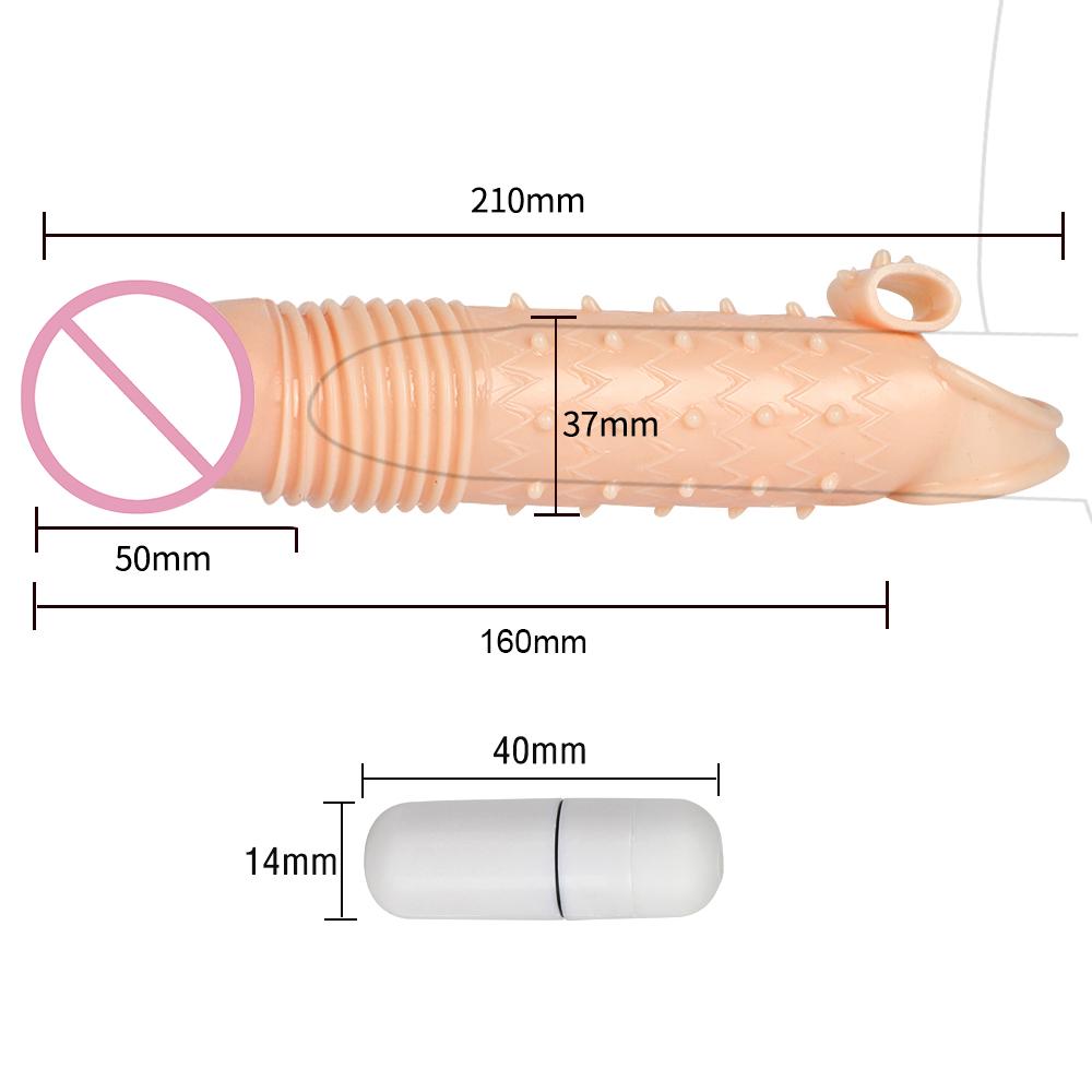 Adults Products Penis Enlargement Condoms Vibrating Dick Sleeve Sex Toys For Men Erotic Reusable Extender Delayed Ejaculation