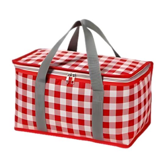 Picnic Bag Waterproof Insulated Cooler with Thick Aluminum Lining Wear-Resistant Oxford Cloth Mat Foldable Seating Pad for Outdoor Camping Beach