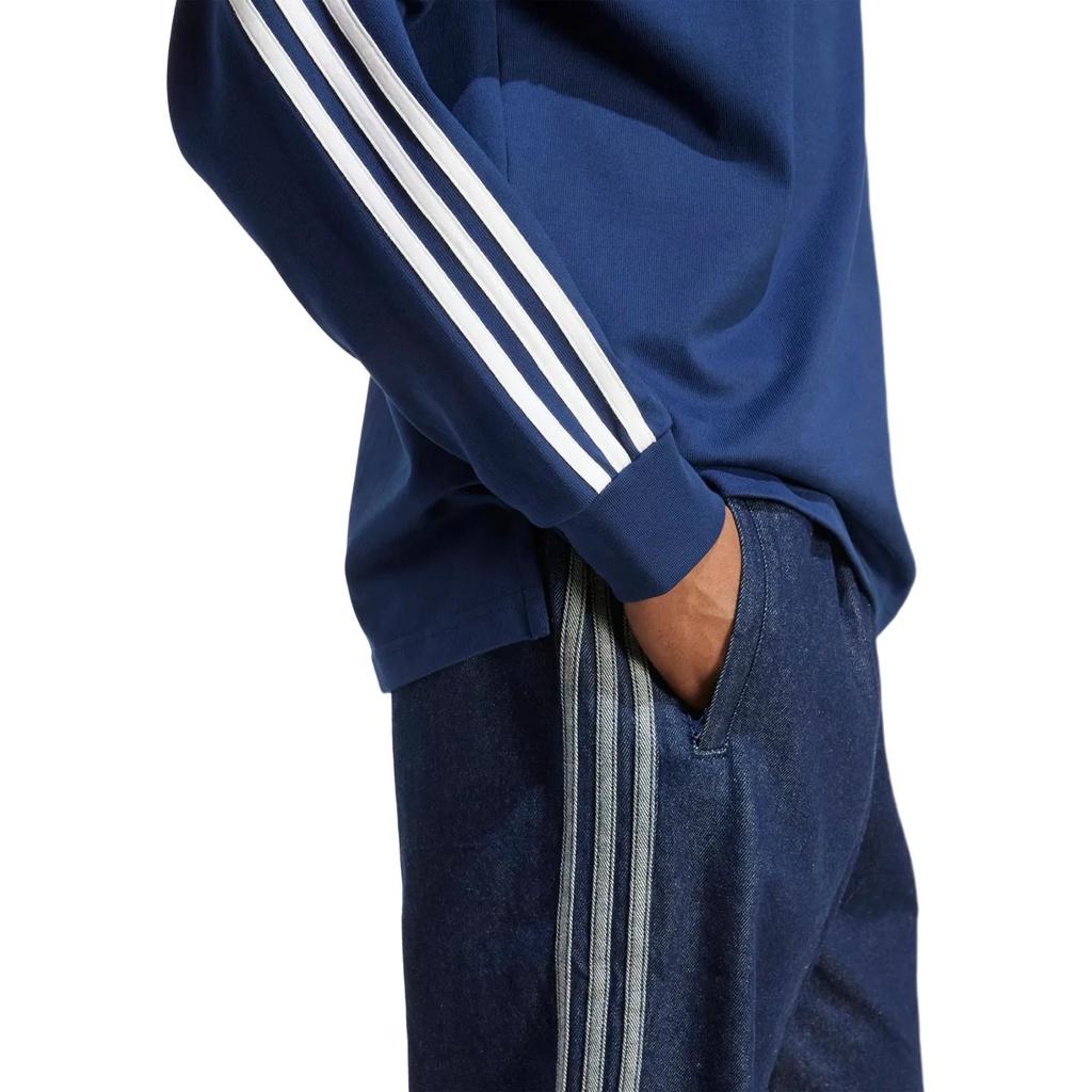 adidas Originals Adicolor Rugby Fashion Soft Sports Long Sleeve Polo Shirt Men Tops JY1400