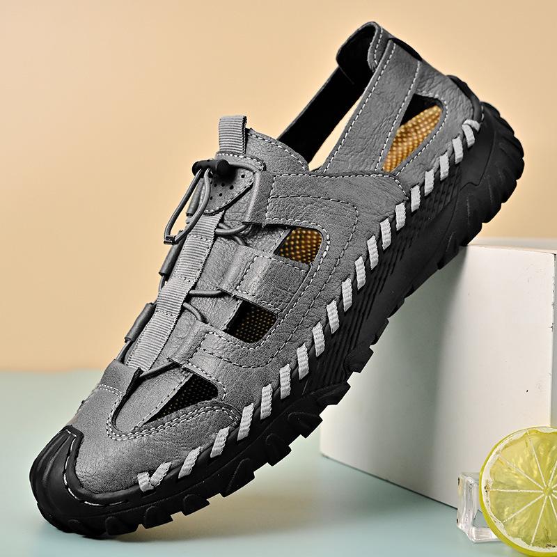 

Aiden ram sandals 2024 summer new outdoor sports and leisure shoes bag head non-slip large size beach shoes 46 сірий колір