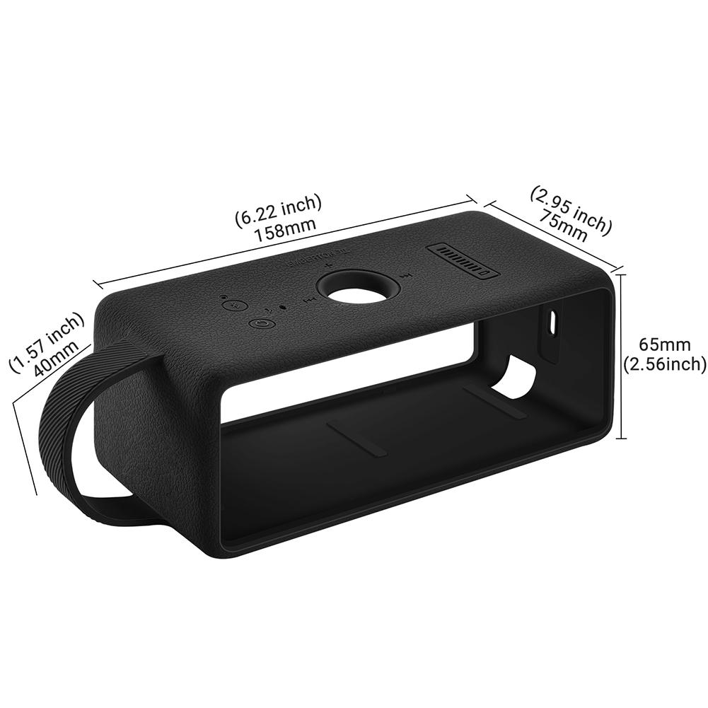 Silicone Anti-Fall Speaker Case with Handle Foldable Protective Cover Anti-Slip for Marshall EMBERTON III BT-Compatible Speaker