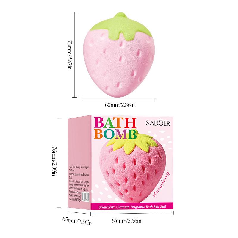 Strawberry Cleansing Fragrance Bath Salt Ball 155g Cleansing Body Bath Salt Ball Skin Care Products