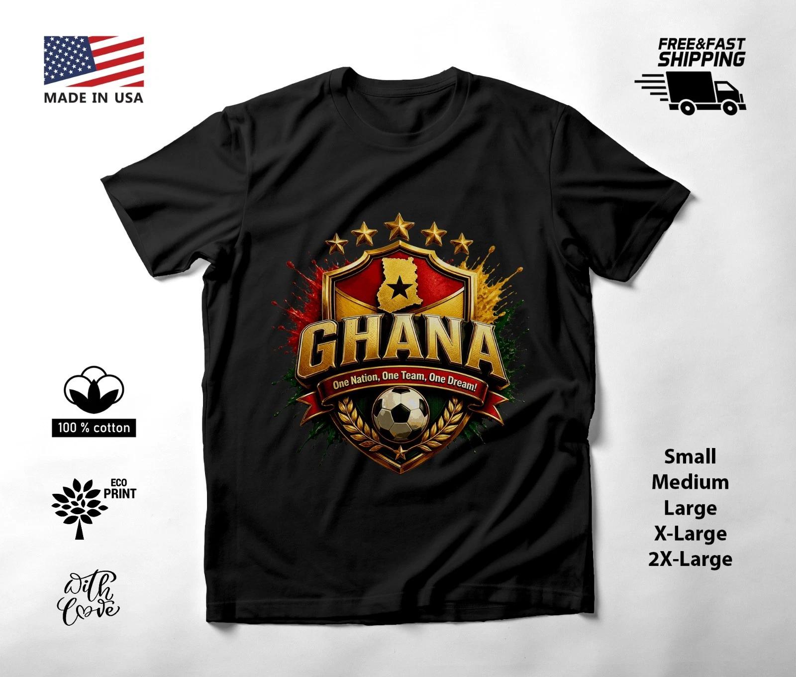 GHANA - NEW World Cup 2026 Football Soccer Fans Black T-Shirt Tee Shirt XL