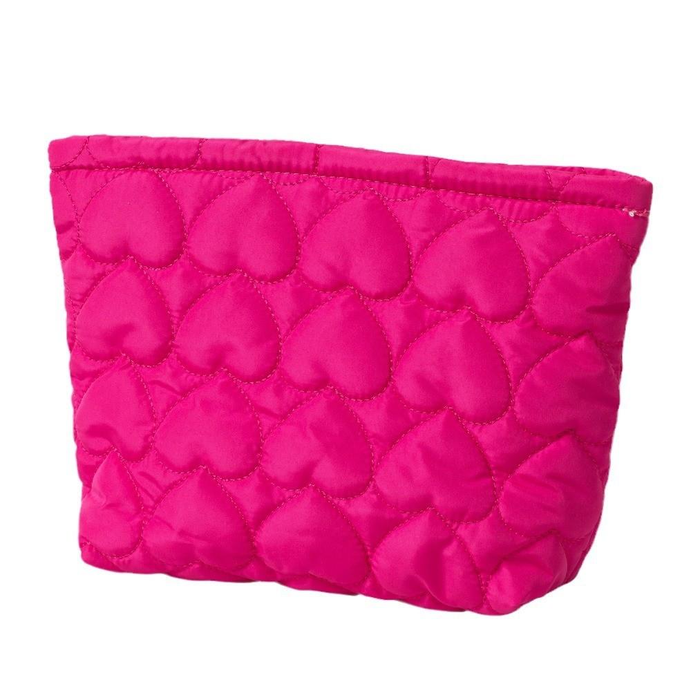 Polyester Heart Suture Handheld Makeup Bag With Breathable Design For Daily Use