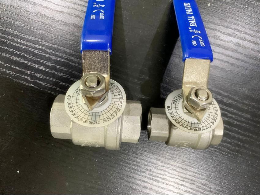 304 Stainless Steel Ball Valve with Scale, Two-Piece, Large Flow, Thread Lock (4pt/6pt)