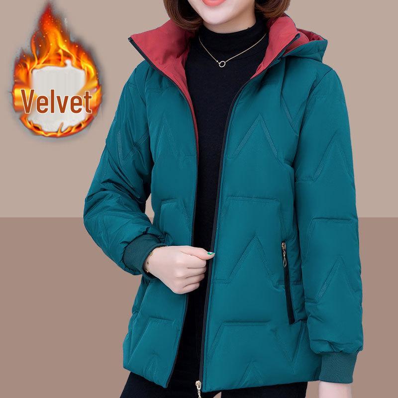 Jachetă de iarnă pentru femei din bumbac cu căptușeală din fleece 2024: Cald, Îngroșat, Stil Scurt pentru Anul Nou Vietnam