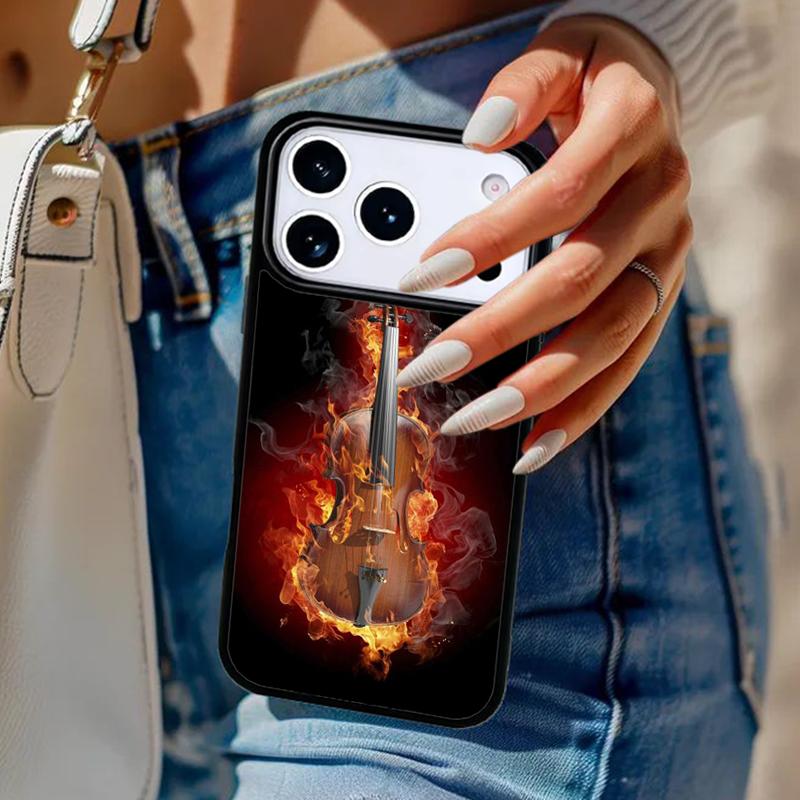 Musical Notes Violin Classical Phone Case For iPhone 17 Air 14 15 13 12 Max Cover For Apple 16e 11 Pro Max Plus Coque