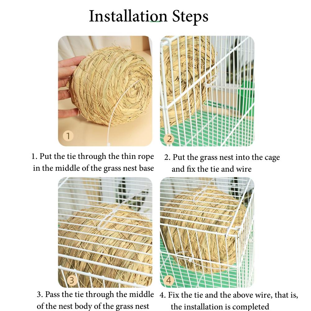 2025 Parrot Nest Straw Bird Nest Natural Handmade Warm Pigeon House Bedroom Courtyard Bird Cages Supplies Bird Cage Accessories