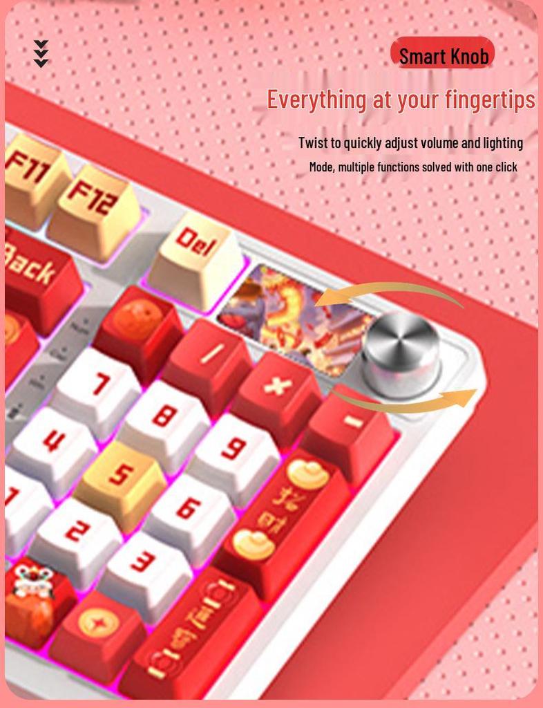 98-Tasten Kabellose Bluetooth Tri-Mode Mechanische Tastatur mit Blauen, Schwarzen, Braunen, Roten Schaltern - RGB für Gaming, Büro, Esports, Mädchen.