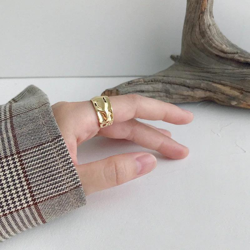 Unique Design Irregular Metal Concave Convex Ring For Women Fashion Personalized Daily Accessory Party Jewelry Birthday Gifts