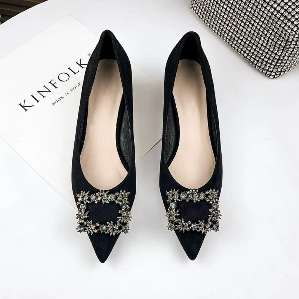 Fashion Heel Shoes for Women 2025 New Spring Autumn Pointed Toe pumps Bling Diamond Thick Heel Fashion Shallow Lady Shoes Women Heels