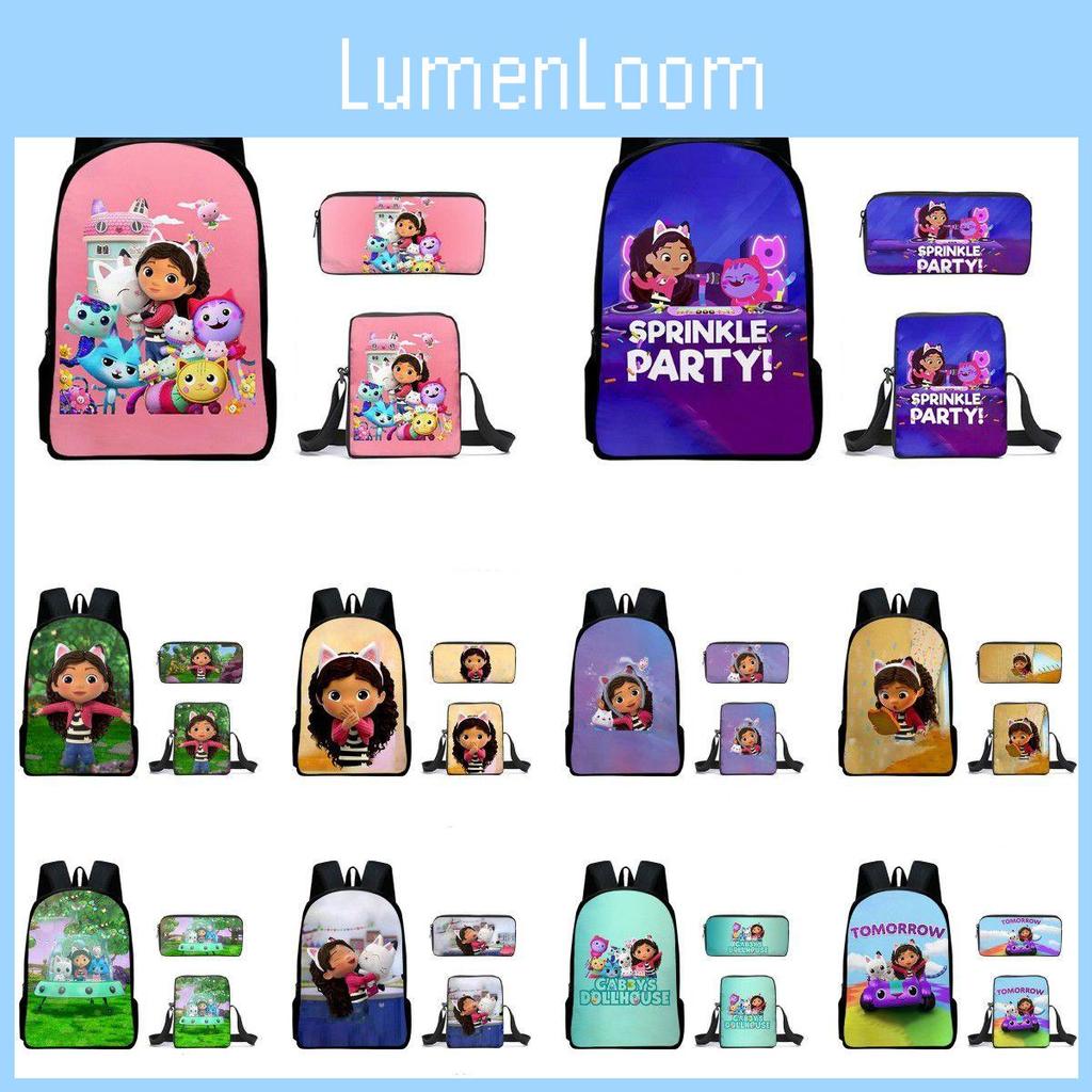 Gabby's Dollhouse Backpack Featuring Stylish Cartoon Design And Adjustable Shoulder Straps For Students