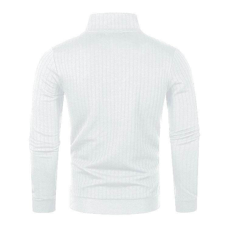 Spring and Autumn Men's Half High Collar Zipper Knitted Sweater Loose Sweater Casual Long Sleeve Knitted Sweater