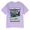 Bombardiro Crocodilo Crocodile Plane Bomber Funny Meme T-shirt Men Women Summer Casual Cotton Comfort Short Sleeve T Shirts Tops