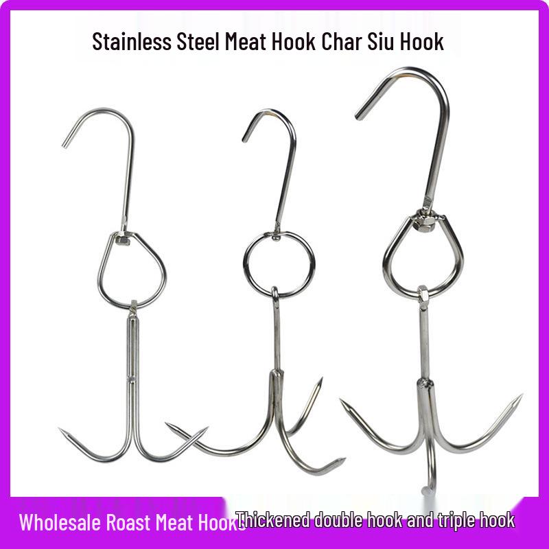 Stainless Steel Meat Hanging Hook for Beef, Char Siu, and Mutton - Slaughterhouse Grade