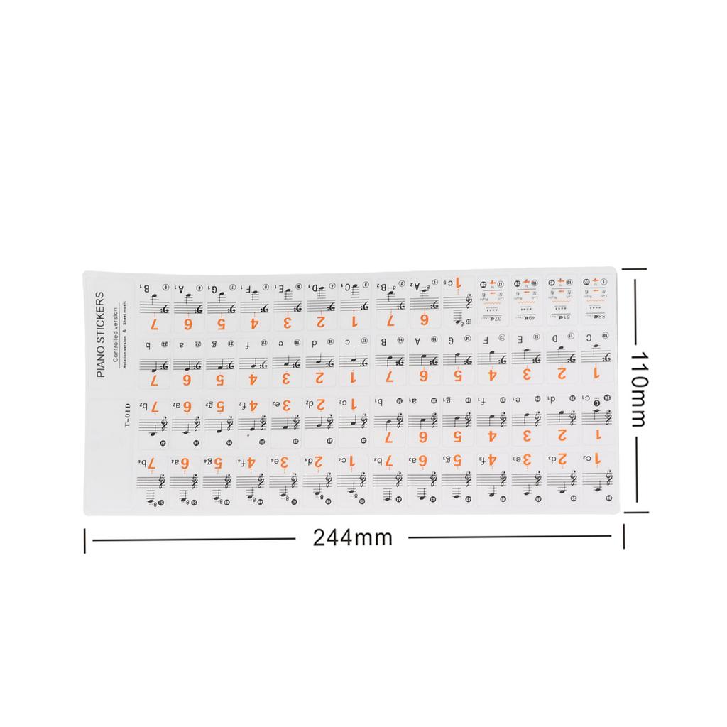 Transparent 37 49 61 Electronic Keyboard 88 Key Piano Stave Note Sticker Notation Version & Sheet Music for White Keys