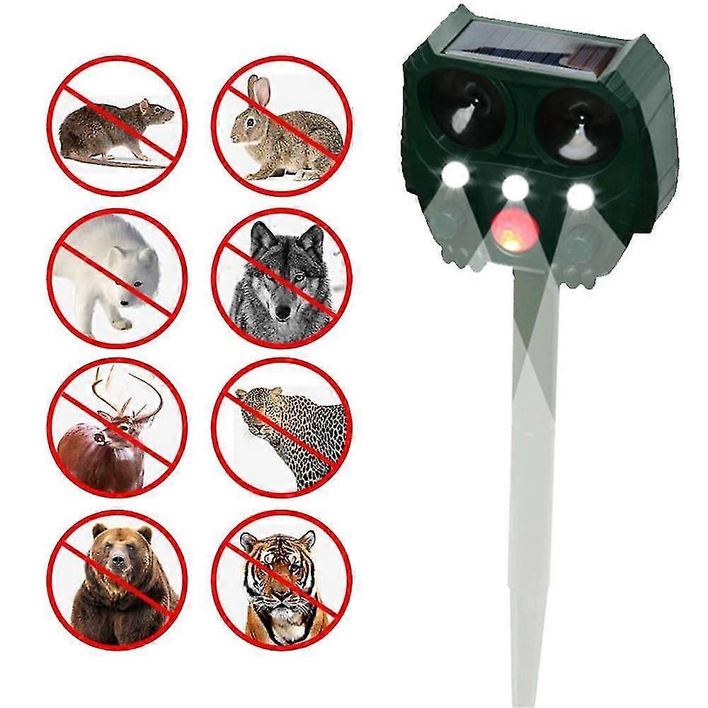 Solar-Tiervertreiber Wasserdicht Ultraschall-Tierabwehr Außenbereich Bewegungsmelder Hund, Katze Abwehr Außen, Eichhörnchen, Waschbär, Stinktier, Kaninchen, Ratte