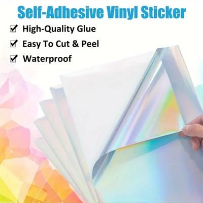 Waterproof Inkjet Printable Sticker Paper Laser Diamond Pattern Self Adhesive for Inkjet Printer DIY Label Decal Scrapbook Craft