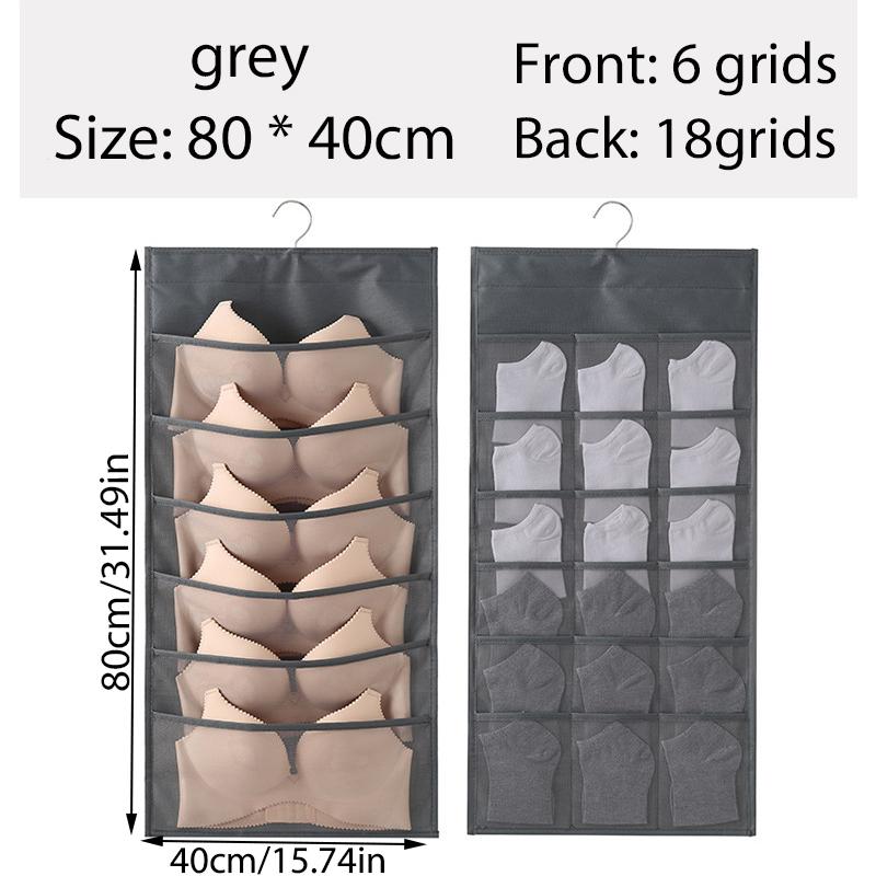 Household Double-Sided Close Fitting Clothing Storage Bag Dormitory Household Wardrobe Foldable Underwear Sock Storage Bag