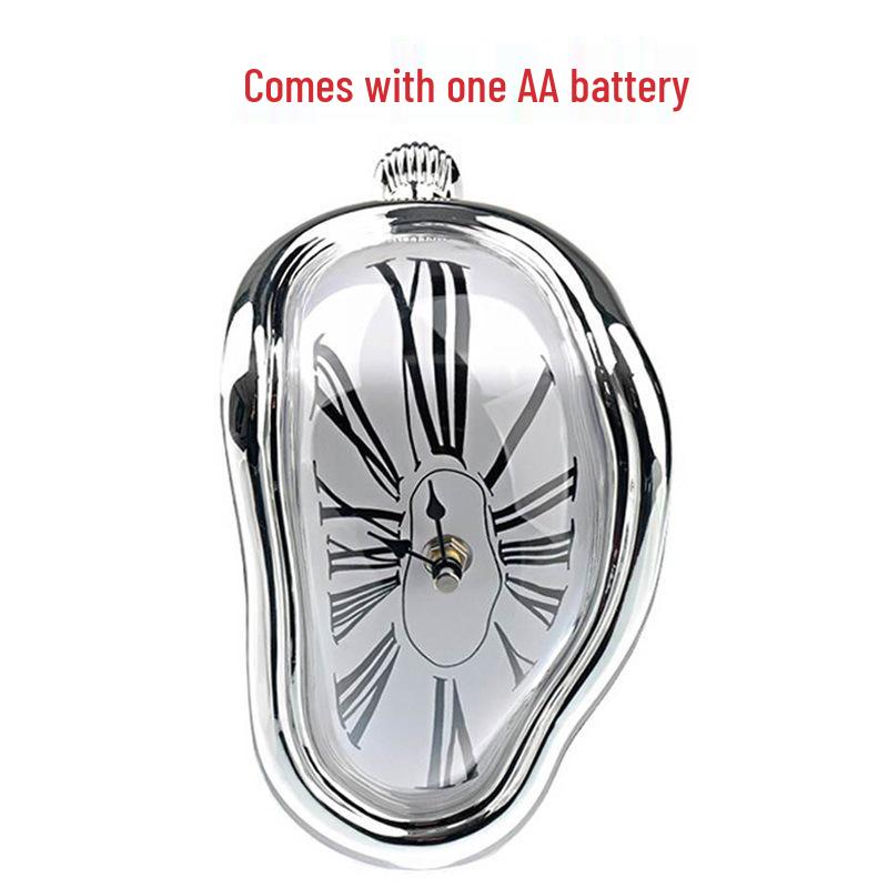 Creative Melting Table Clock with Roman Numerals – Retro Twist Design for Home and Office Decor