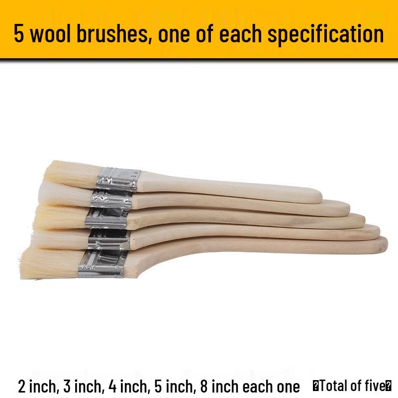 Thick Wooden Handle Bristle Paint & BBQ Brush Collection