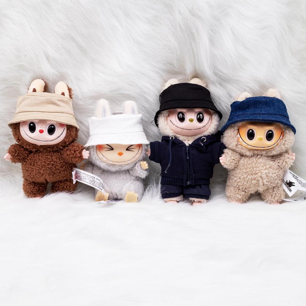 17cm Macaron LABUBU Fisherman Hat Beanie with Logo Print