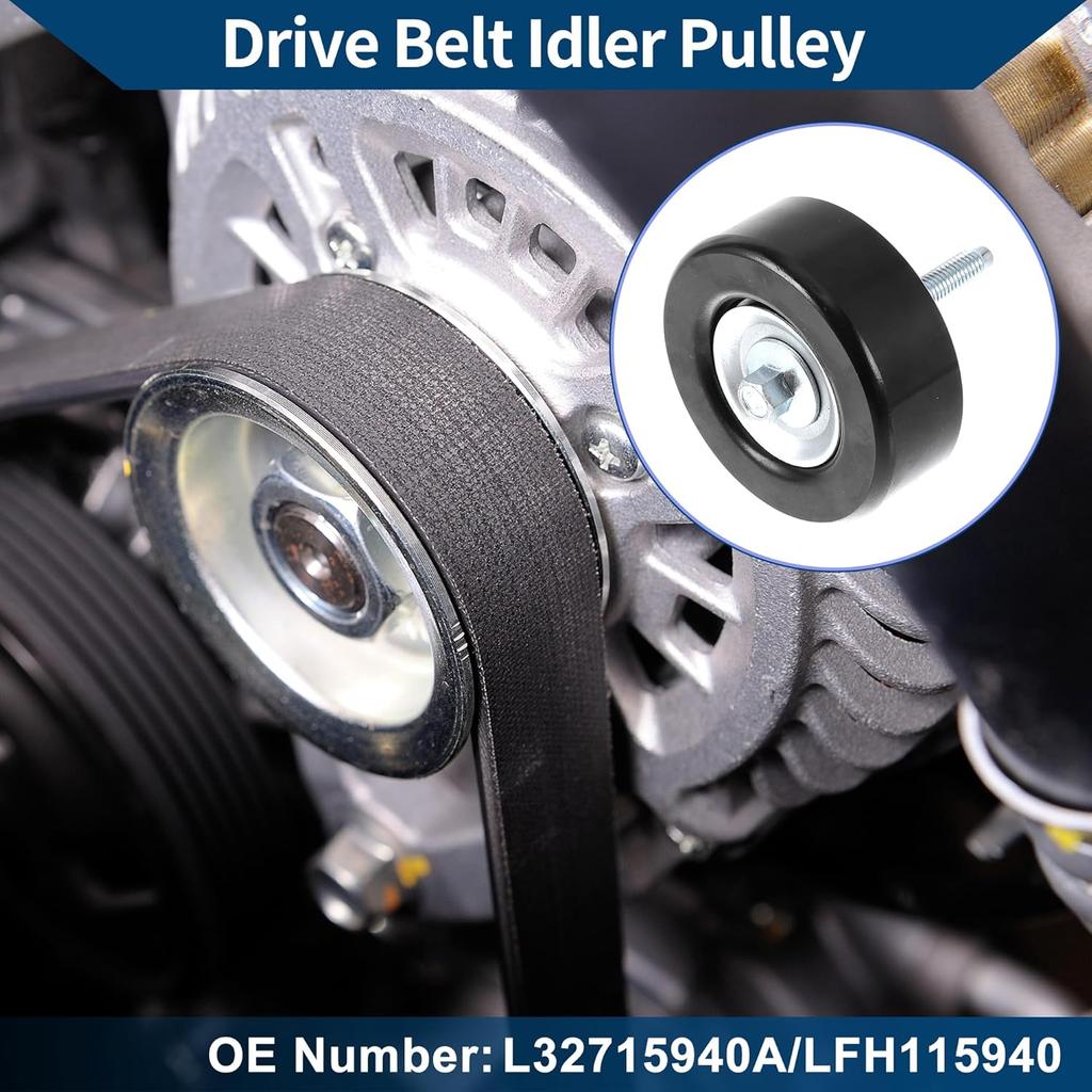 No.L32715940A/LFH115940A Drive Belt Idler Pulley for Mazda CX-7 2007-2012 for Mazda 5 2012-2017 Serpentine Tensioner Pulley Idler 1 Pc