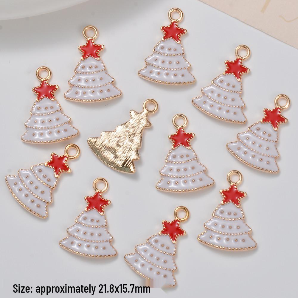 Christmas Drip Oil Charms: Santa & Tree Pendants for DIY Earrings