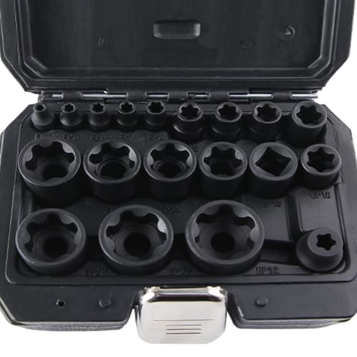 

SPEEDWOX External Torque Socket Set, Star Wrench, E-Socket, Star Socket Set, 1/4 , 3/8 , 1/2 with Storage Box, 19-Piece Set, EP4, EP5, EP6, EP7, EP8,