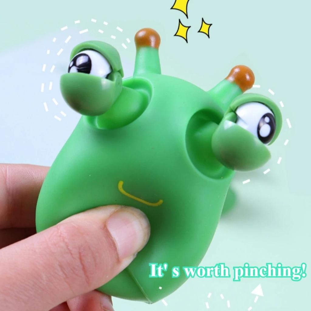 Novelty Green Worm Squeeze Fidget Toy Eye Popping Sensory Stress Anxiety Relief Anti-Stress Toy Squeeze Decompression Plaything