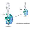 925 Silver Charms Beads Temperature Change Color Elephant Chameleon Butterfly Charms Fine DIY Jewelry Gifts